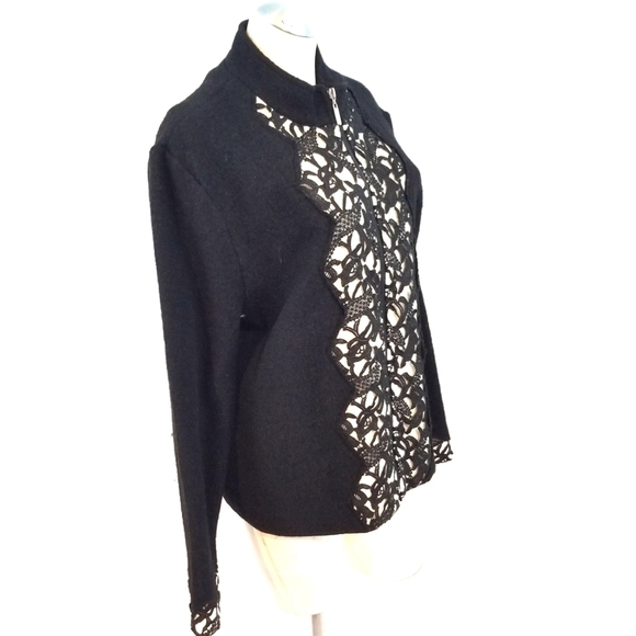 Venario Size XXL Black Cream Full Zip Sweater Jacket - Picture 4 of 6